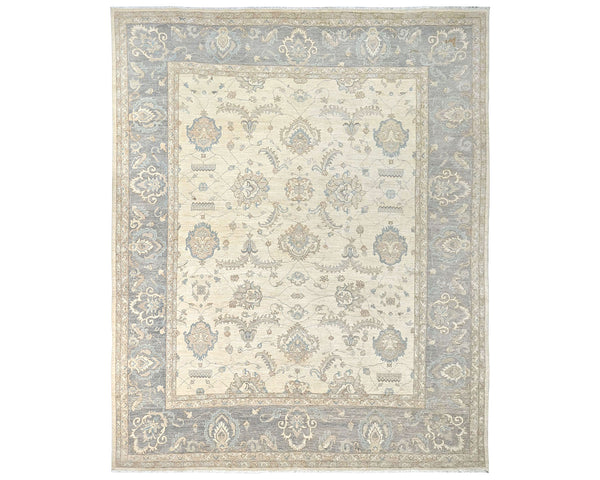 12x14 Zeigler Beige Afghan Hand Knotted Wool Area Rug